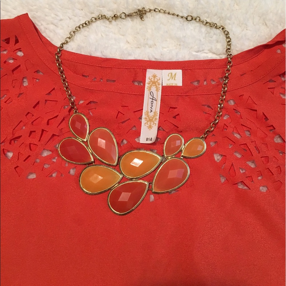 🧡Orange Stone Necklace🧡